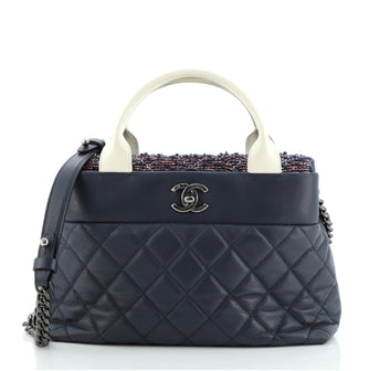 Chanel Airlines Portobello Tote Quilted Lambskin and Tweed Small