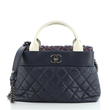 Chanel Airlines Portobello Tote Quilted Lambskin and Tweed Small