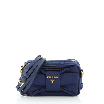Prada Bow Camera Crossbody Bag Tessuto Small
