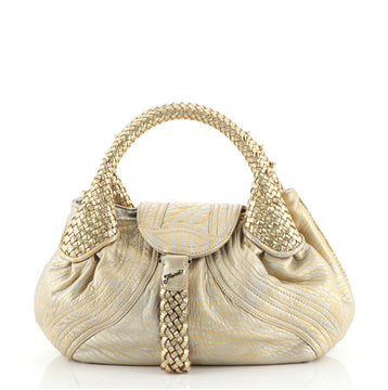 Fendi Spy Bag Embossed Metallic Leather Mini