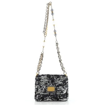 Dolce & Gabbana Miss Charles Flap Shoulder Bag Sequins Mini