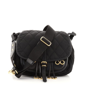 Prada Corsaire Messenger Bag Quilted Nylon and Calfskin