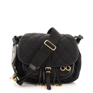 Prada Corsaire Messenger Bag Quilted Nylon and Calfskin