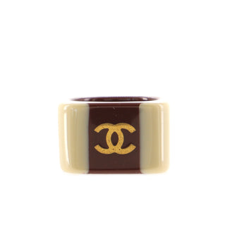 Chanel Vintage Square CC Ring Resin