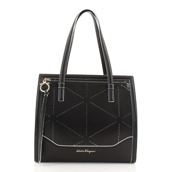 Salvatore Ferragamo Amy Tote Perforated Leather Medium