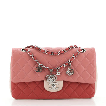 Chanel Tricolor Valentine Crystal Hearts Flap Bag Quilted Lambskin Mini