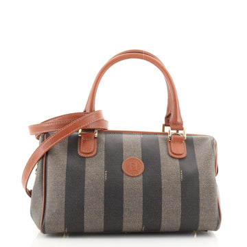 Fendi Vintage Pequin Convertible Boston Bag Coated Canvas Medium