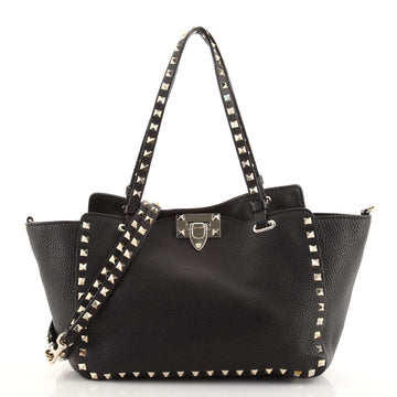 Valentino Rockstud Tote Pebbled Leather Small