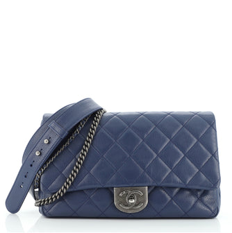 Chanel Double Carry Chain Waist Bag Quilted Goatskin Large