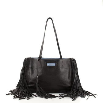 Prada Etiquette Fringe Tote Glace Calf Medium