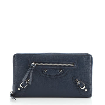 Balenciaga Classic Continental Zip Around Wallet Leather