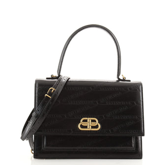 Balenciaga Sharp Top Handle Bag Embossed Leather Medium