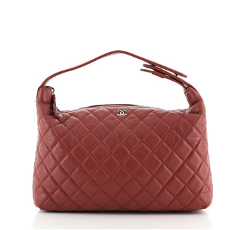Chanel CC Zip Hobo Quilted Lambskin Small