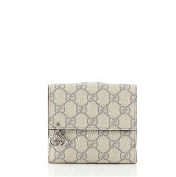Gucci Interlocking G French Wallet GG Coated Canvas Compact
