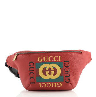Gucci Logo Belt Bag Printed Leather Medium