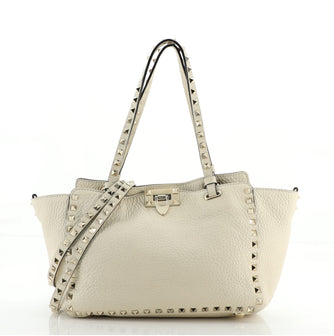 Valentino Rockstud Tote Pebbled Leather Small
