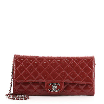 Chanel Wallet On Chain Clutch Quilted Patent East West