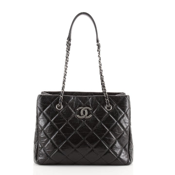 Chanel CC Chain Shopping Tote Quilted Glazed Calfskin Medium