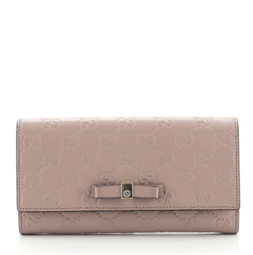 Gucci Bow Continental Wallet Guccissima Leather