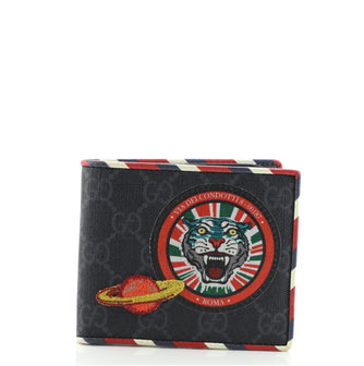 Gucci Night Courrier Bifold Wallet GG Coated Canvas with Applique
