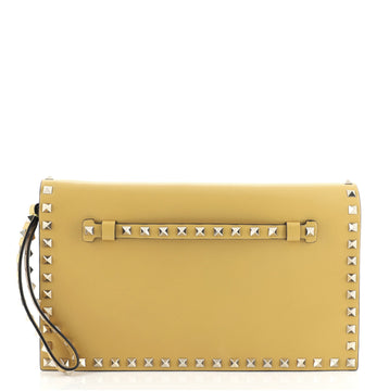 Valentino Rockstud Flap Clutch Leather