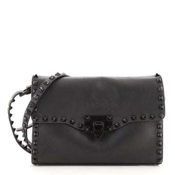 Valentino Rockstud Flip Lock Flap Bag Leather Medium