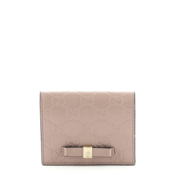 Gucci Bow Flap Card Case Guccissima Leather