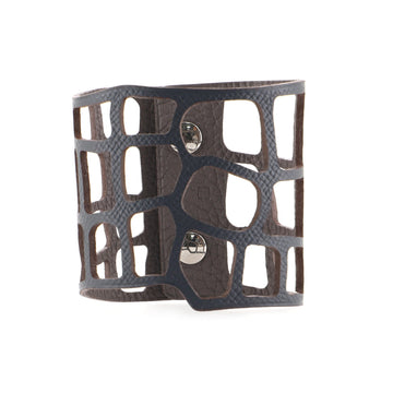 Hermes Petit H Snap Cuff Bracelet Cut Out Leather