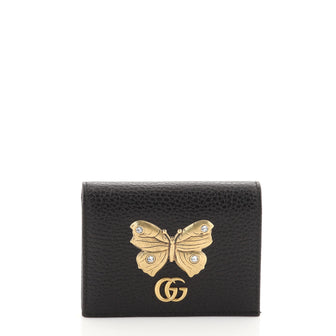 Gucci GG Marmont Flap Card Case Embellished Leather