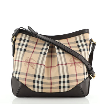 Burberry Hartham Crossbody Bag Haymarket Coated Canvas Medium