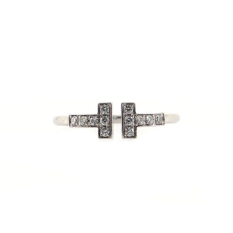 Tiffany & Co. T Wire Ring 18K White Gold with Diamonds 18K White Gold with Diamonds