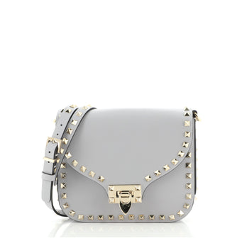 Valentino Rockstud Flip Lock Flap Bag Leather Small