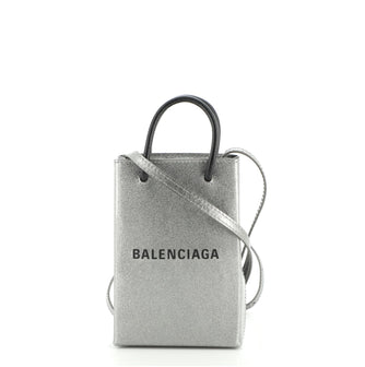 Balenciaga Shopping Phone Holder Glitter Patent