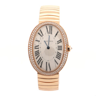 Cartier Baignoire Manual Watch Rose Gold with Diamond Bezel 34
