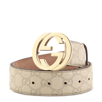 Gucci Interlocking G Belt Guccissima Leather Wide