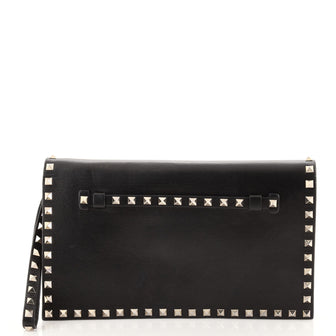 Valentino Rockstud Flap Clutch Leather
