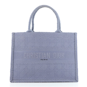 Christian Dior Book Tote Cannage Embroidered Canvas Small