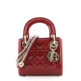 Christian Dior Lady Dior Chain Bag Cannage Quilt Patent Mini