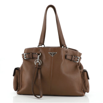 Prada Side Pocket Belt Tote Vitello Daino Medium