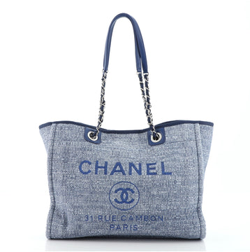 Chanel Deauville Tote Raffia with Glitter Detail Small
