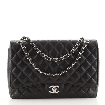 Chanel Classic Double Flap Bag Quilted Caviar Maxi