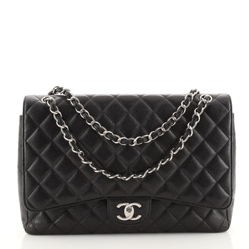 Chanel Classic Double Flap Bag Quilted Caviar Maxi