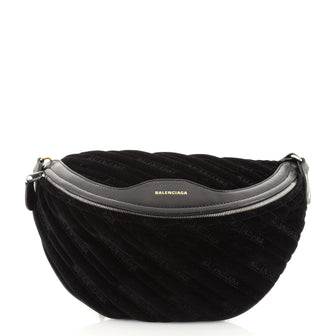 Balenciaga Souvenir Belt Bag Quilted Velvet XS