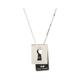 Christian Dior Dior Secret Tag Pendant Necklace Metal with Enamel