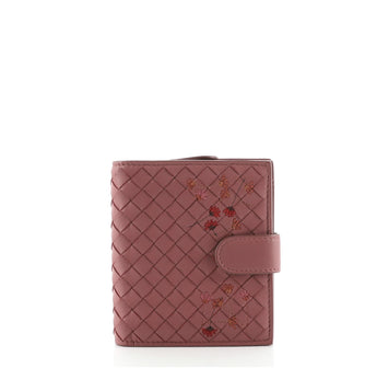 Bottega Veneta Bifold Wallet Embroidered Intrecciato Nappa Compact