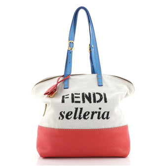 Fendi Selleria 2Bag Canvas and Leather