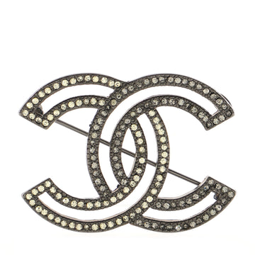 Chanel CC Cut-Out Brooch Metal with Crystals and Faux Pearls