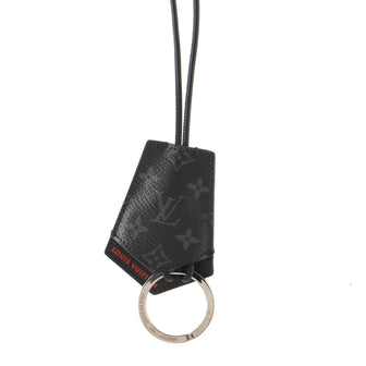 LOUIS VUITTON Leather Clochette Key Bell Holder LV K Initial