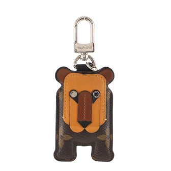 LOUIS VUITTON Monogram Teddy Bear Bag Charm Key Holder Brown