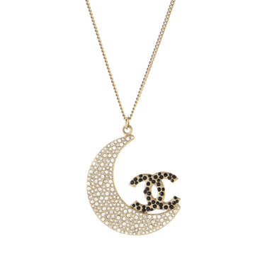 Chanel CC On The Moon Pendant Necklace Metal with Crystals